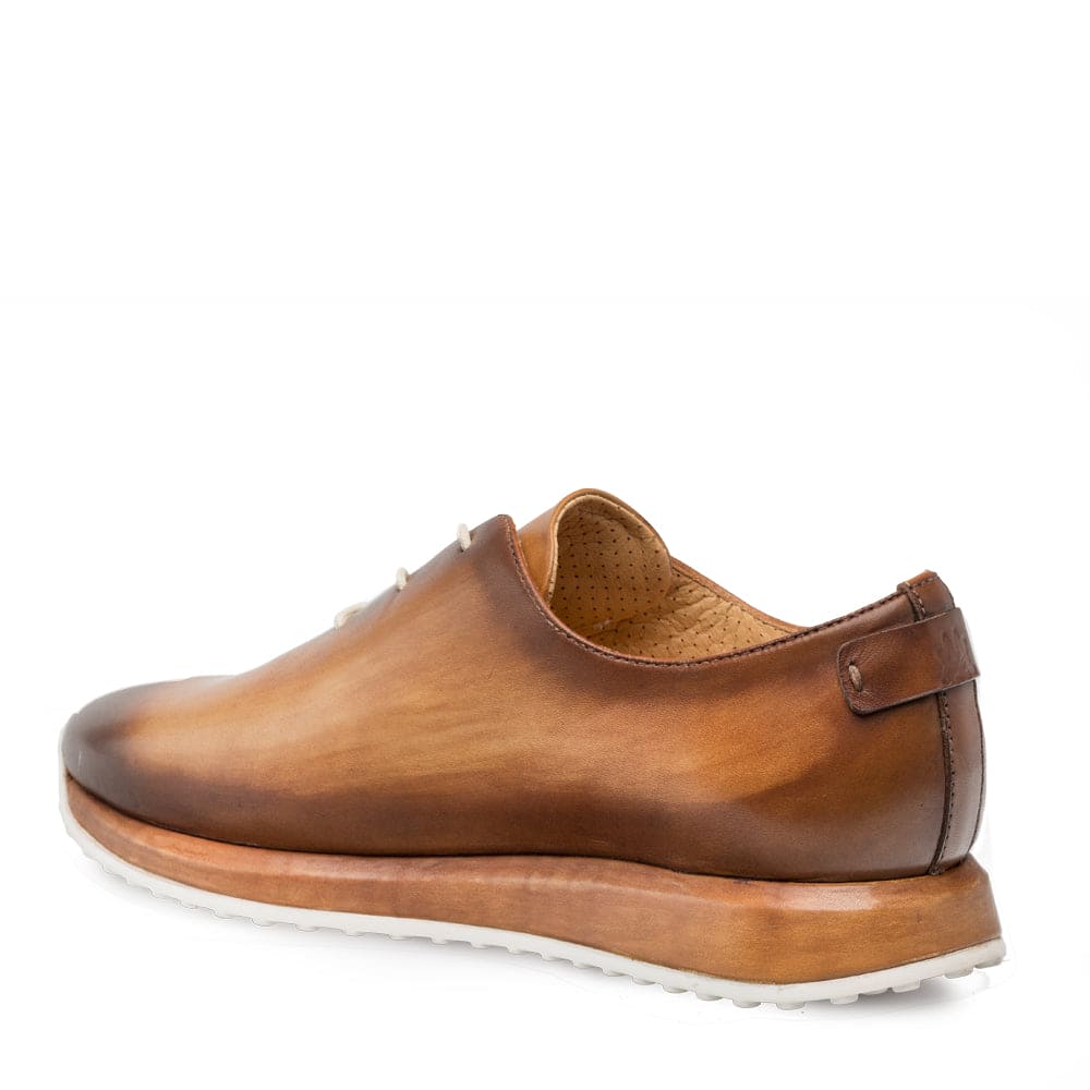 Mezlan Brahman Men’s Cognac Calfskin Dress Sneakers – Hand‑Burnished Luxury Casuals