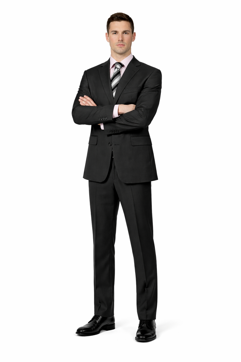 Mix and Match Suits Solid Black Quality Suit Separates, Total Comfort Any Size Jacket&Any Size Pants