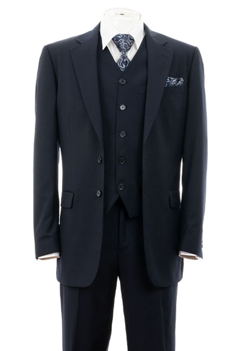 Navy Blue Suit - Navy Suit Mens Dark Navy 2 Button Side Vents Peak Lapel Modern Fit Suits