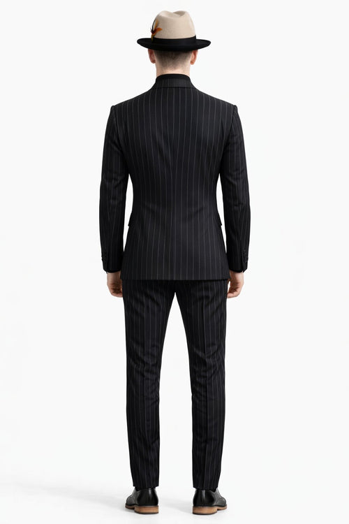 Suit And Turtleneck Combo - Turtleneck Prom Outfits - Prom Turtleneck Black Suit