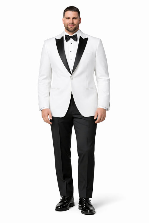 Mens Designer Franklin Wedding - Prom Tuxedo in White