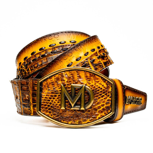Marco Di Milano Montana Belt - Mustard Brown Leather Dress Shoe