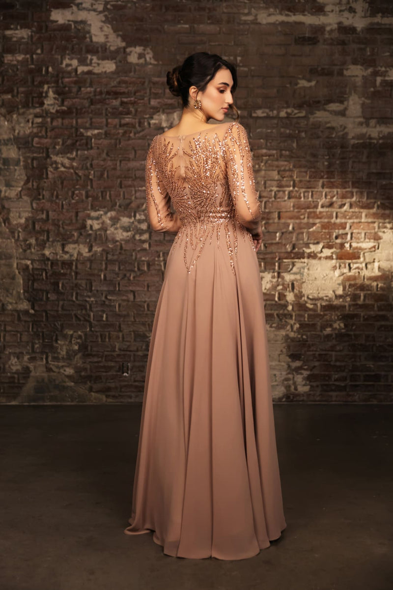 Mother Of The Bride Dress Long Sleeve A-Line Gown By May Queen MQ2161