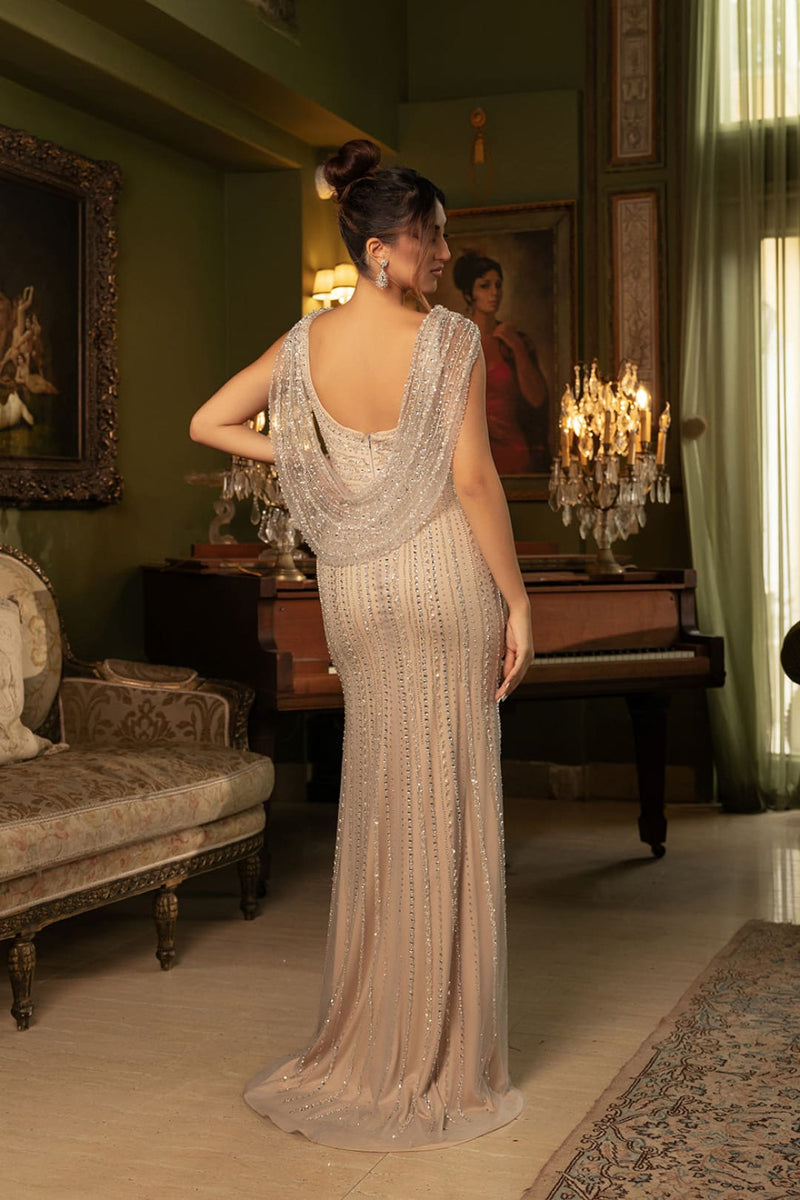 Mother Of The Bride Dress V-Neck Sleeveless Gown By Royal Queen RQ8154-New Collection