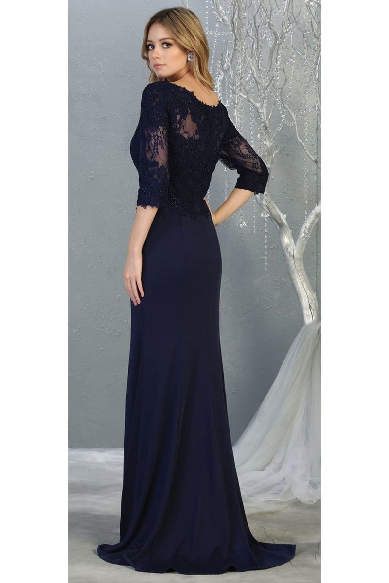 3/4 Sleeve Mother Of The Bride Dress Long Mermaid Gala Evening Gown