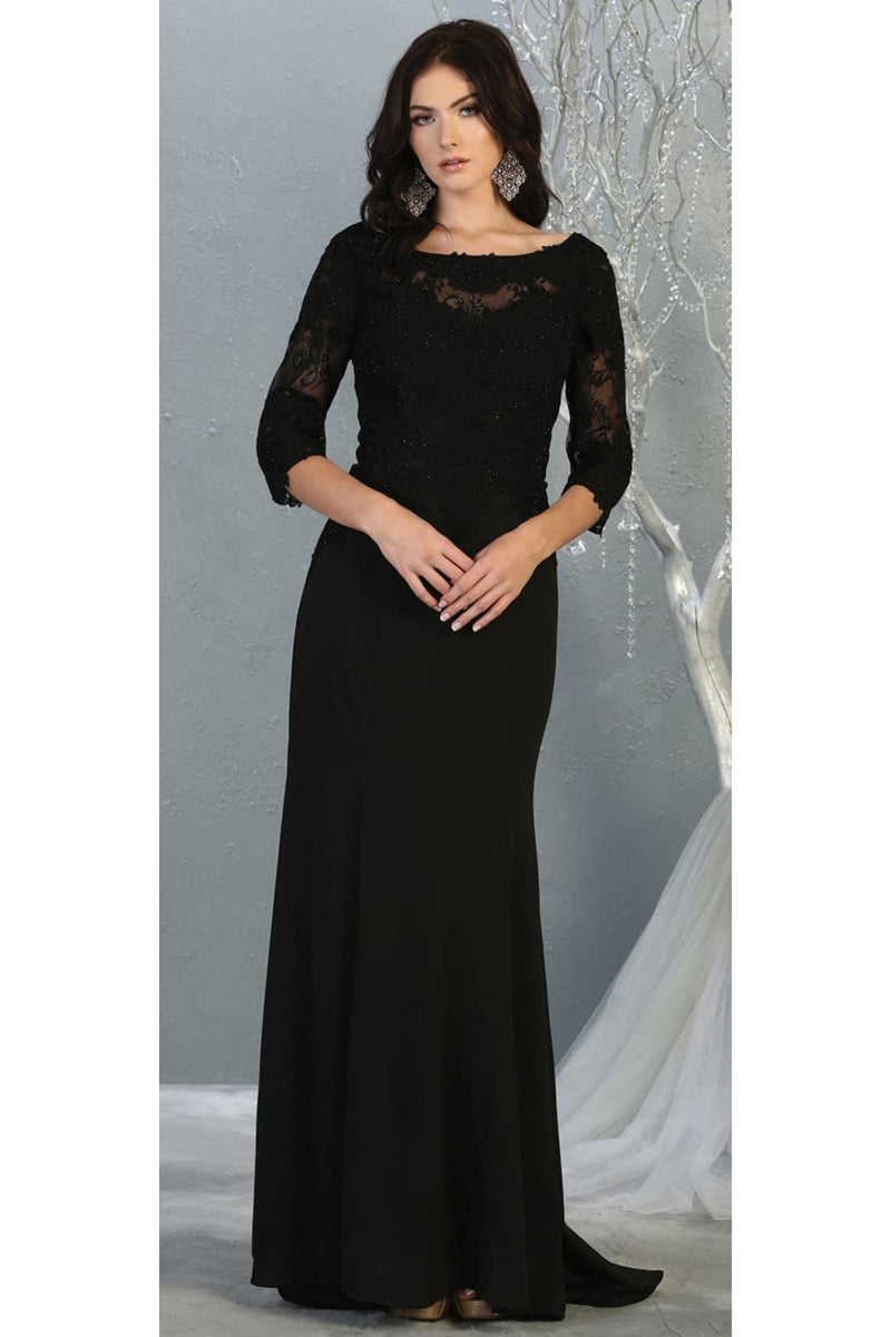 3/4 Sleeve Mother Of The Bride Dress Long Mermaid Gala Evening Gown