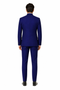 Navy Blue 4-Button Wedding Suit – Groom Suit with Banded Collar, Mandarin Style