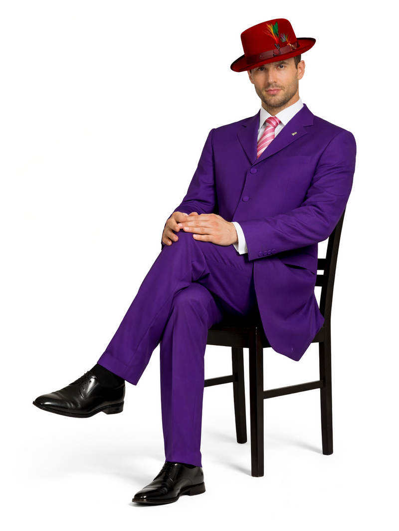 Navy Blue Classic Long Zoot Suit for Men - 2PC Fashion Set