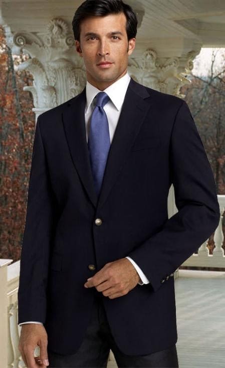 Wholesale Mens Jackets - Wholesale Blazer - Navy Blue Four-button Blazer
