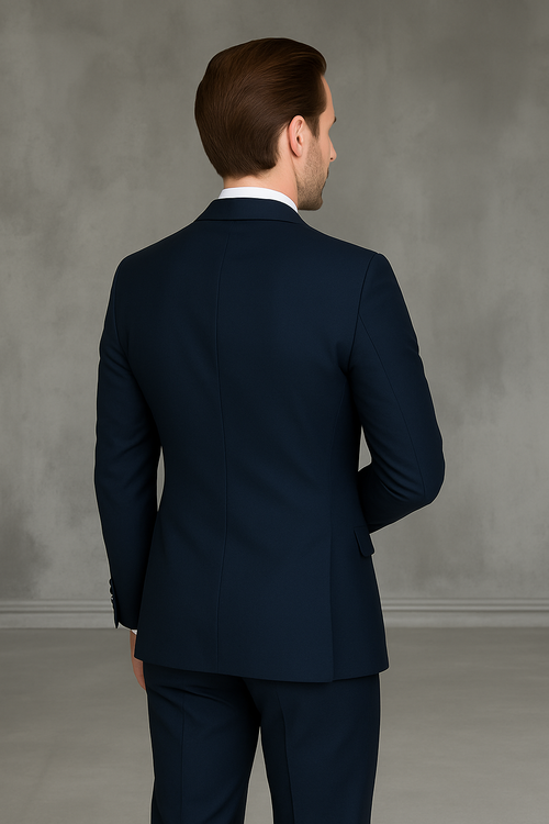 Wool Suit - Italian Made Business Suit by Statement Men's 2 Piece 100% Wool Modern Fit Suit - Subtle Texture