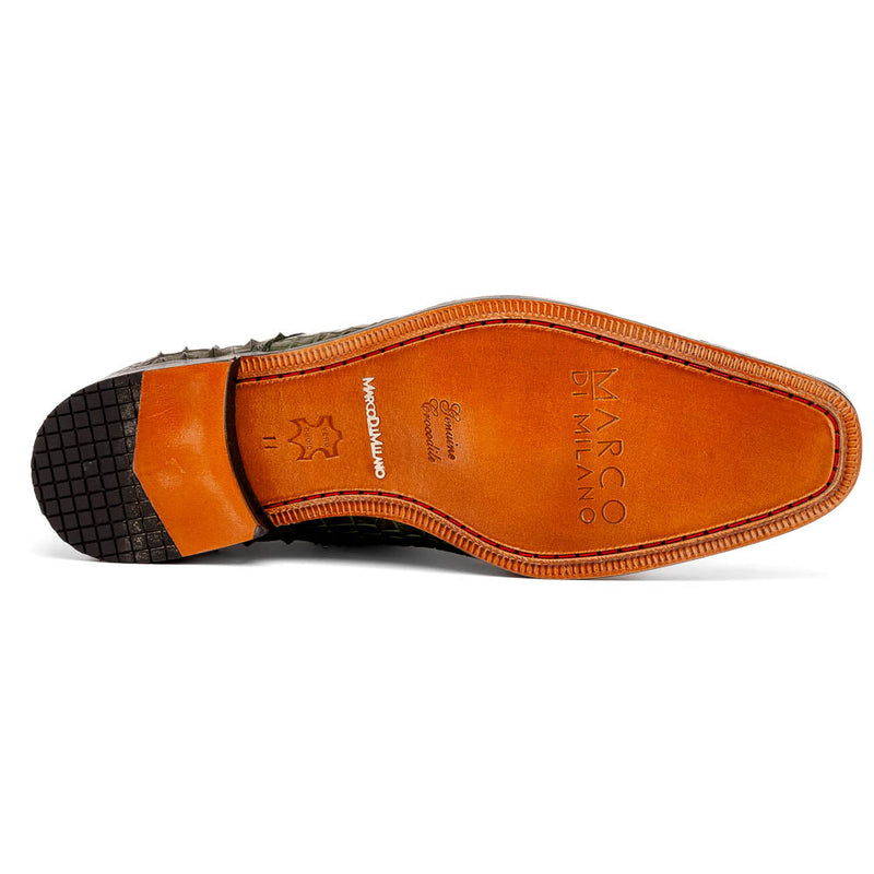 Marco Di Milano Nilo Nile Crocodile Derby Green Shoe