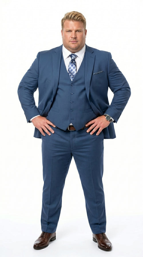 Statement Men's Sapphire 100% Wool Slim Fit Suits