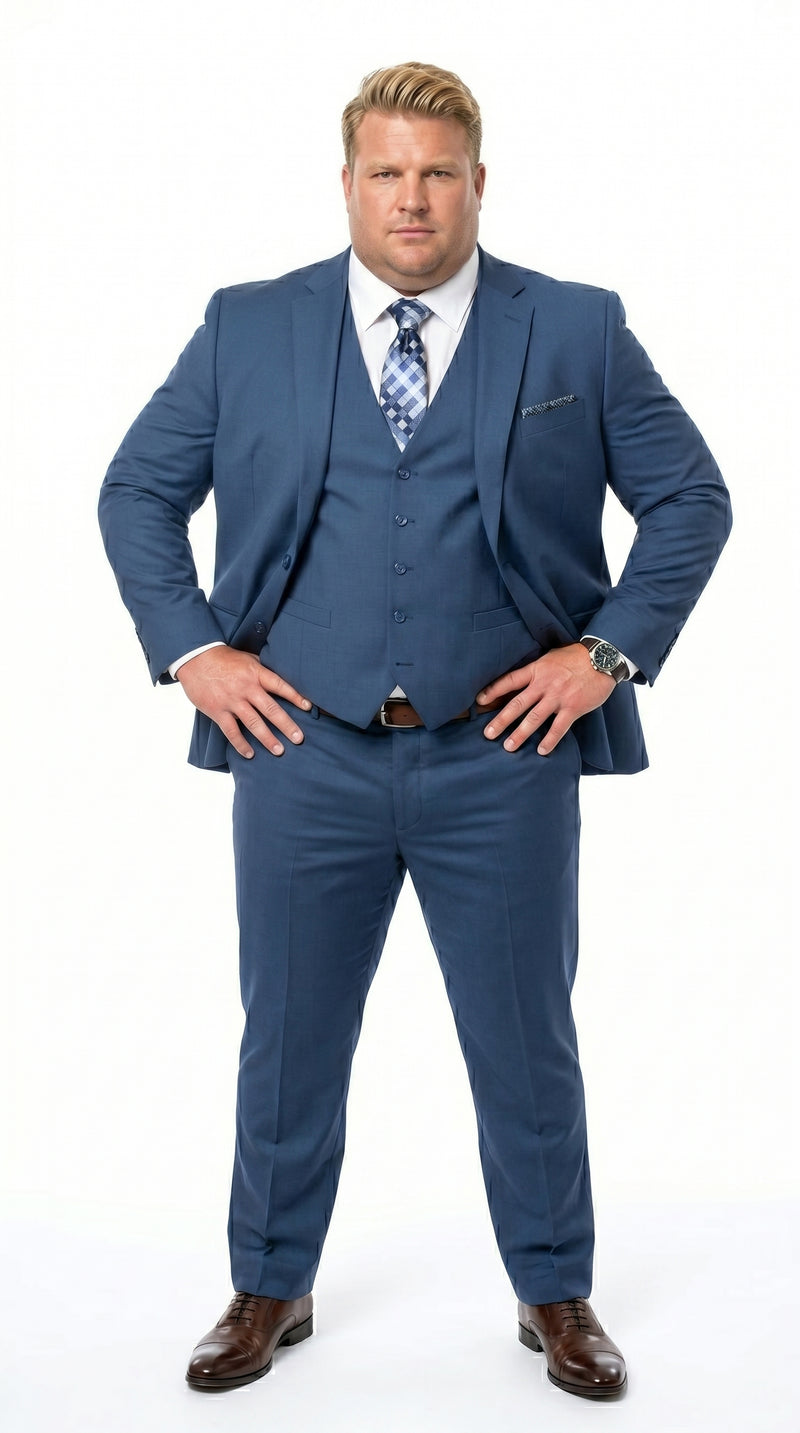 Statement Men's Sapphire 100% Wool Slim Fit Suits