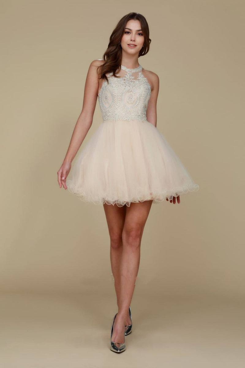 Nox Anabel B652 Champagne Dama Dresses for Quinceanera Quince Outfit