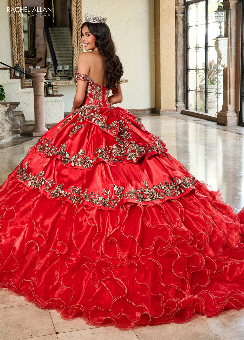 Off-Shoulder QuinceaƱera Dress with Embroidery Detachable Jacket by Rachel Allan RQ5001