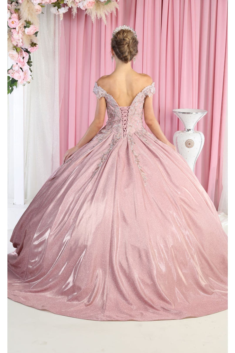 Quinceanera Dress Ball Gown Off The Shoulder Glitter & Plus Size