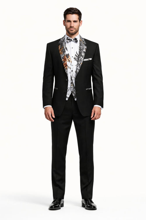 Army Green Tuxedo - Camouflage - Two Toned Vested Olive Camo Tuxedo