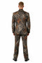 Army Green Tuxedo - Camouflage Patterned - Two Toned Vested Olive Camo Single Breasted 2 Button One Chest Pocket Tuxedo