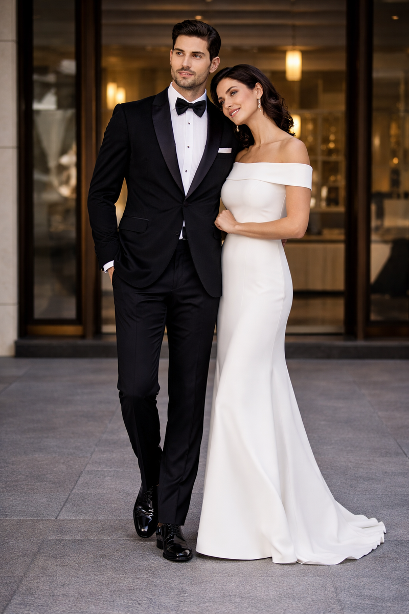 Black Velvet Fabric Suit With Velvet Tuxedos Fabric