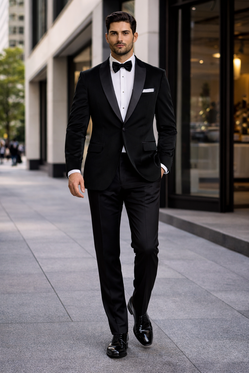 Black Velvet Fabric Suit With Velvet Tuxedos Fabric