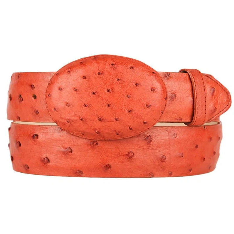 Menās Orange Rust Copper Genuine Leather Belt with Textured Finish ā Classic Dress Belt for Formal and Casual Wear