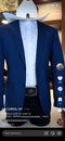 Menâs Dark Royal Blue Western Blazer â Cowboy Sport Coat Jacket with Two-Button Front Saphire Indigo Cobalt Blue
