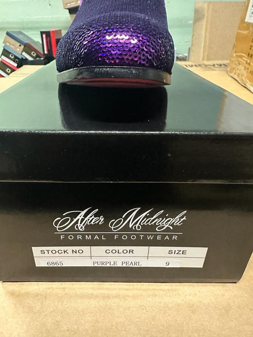 Mens Purple Sequin Dress Shoes Slip on – Luxury Slip On Formal Loafers Wedding Prom Party Designer Footwear