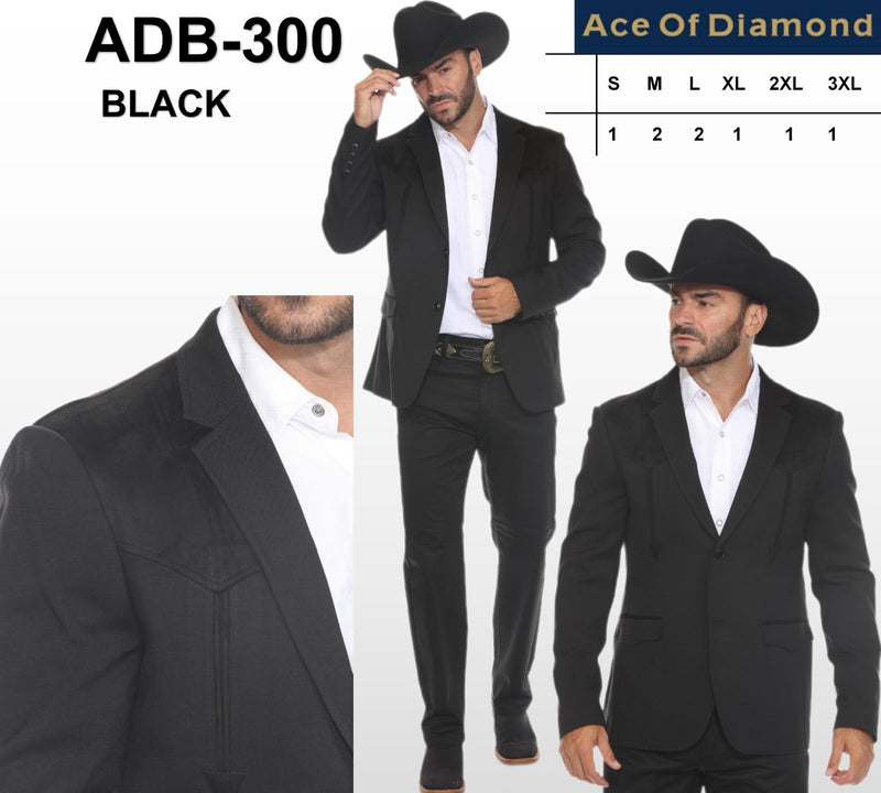 Men’s Black Western Blazer – Cowboy Sport Coat with Western Yoke Design