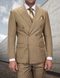 Menâs Statement Brand Caramel Khaki Double Breasted Wool Suit, Designer Formal Business Suit Set Wool Suit in Camel Color