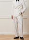Men’s Ivory Double-Breasted Tuxedo – Gold Button Wedding, Prom and Formal Suit