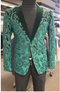 Men’s Emerald Green Paisley Dinner Jacket – Luxury Shawl Lapel Formal Blazer for Prom, Wedding & Tuxedo Events