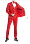 Tazio Men’s Cherry Red and Black Polka-Dot 3-Piece Suit – Skinny Fit Prom, Wedding and Party Suit or Tuxedo
