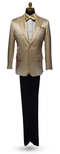 Menâs Champagne Tuxedo Dinner Jacket â Satin Finish Formal Wedding Prom Blazer and Bowtie included
