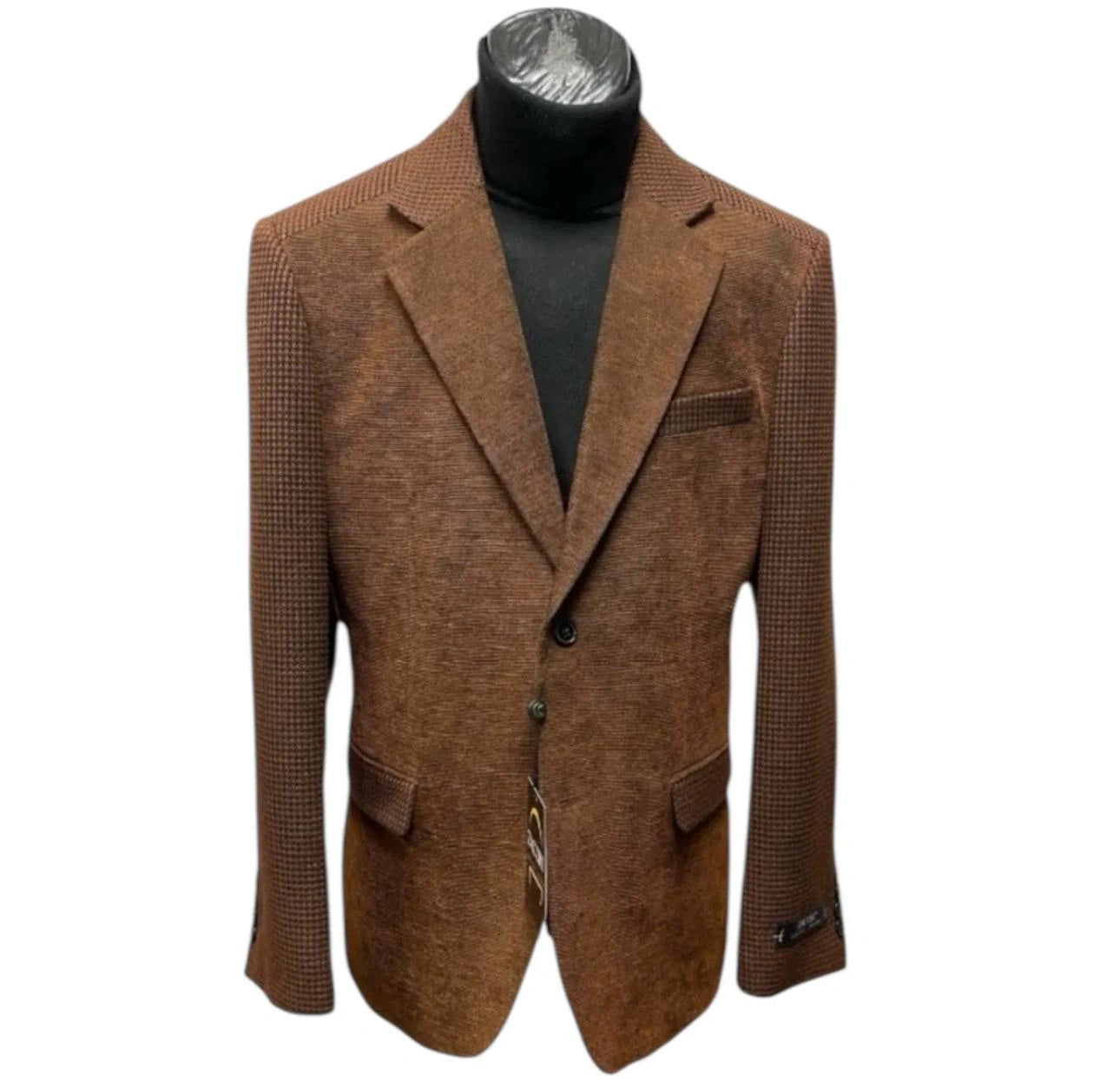 Men's Zacchi Brown Textured Blazer – Classic Single Button Sport