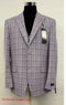 Menâs Lilac Lavender Windowpane Check 3 Piece Suit â Lilac Plaid Formal Suit with Vest for Wedding, Prom and Business Events