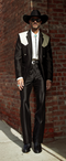 Men's Black Western Suit with White Shoulder Yoke â 2 Piece Cowboy Wedding Suit & Western Blazer with Matching Dress Pants