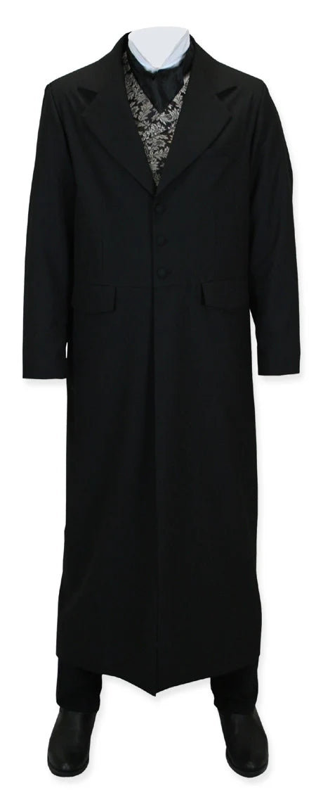 Menās Matrix Neo Inspired Black Wool Duster Coat ā Long Gothic Victorian Full Length Overcoat