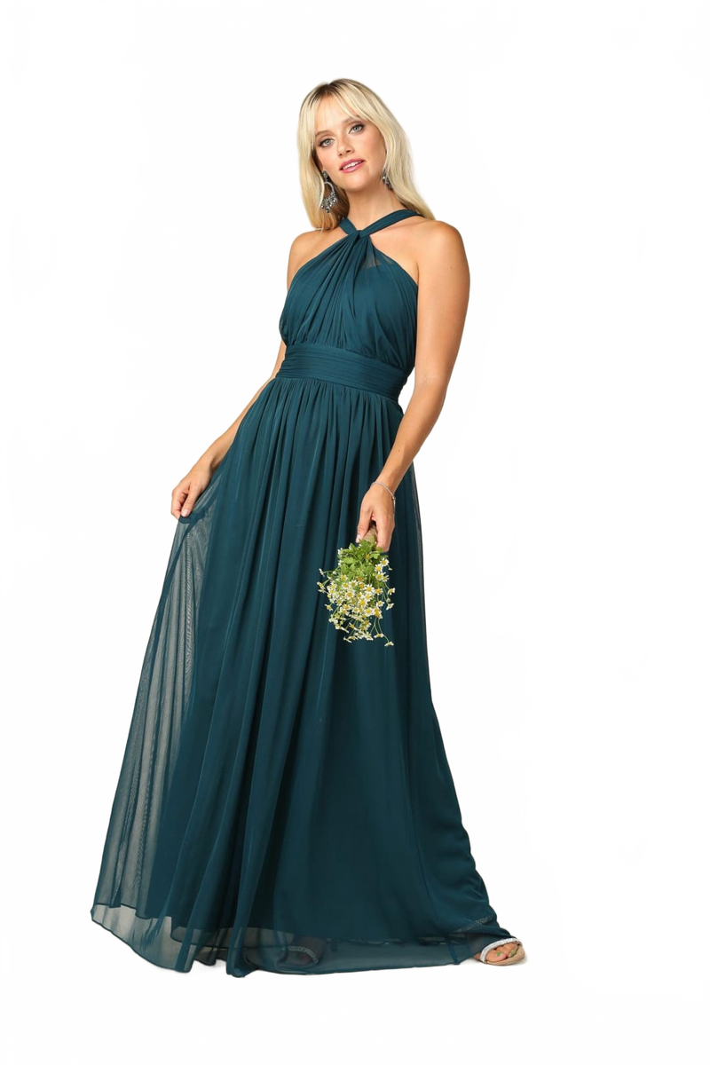 Eva USA 3206 Halter Long Bridesmaids Dress