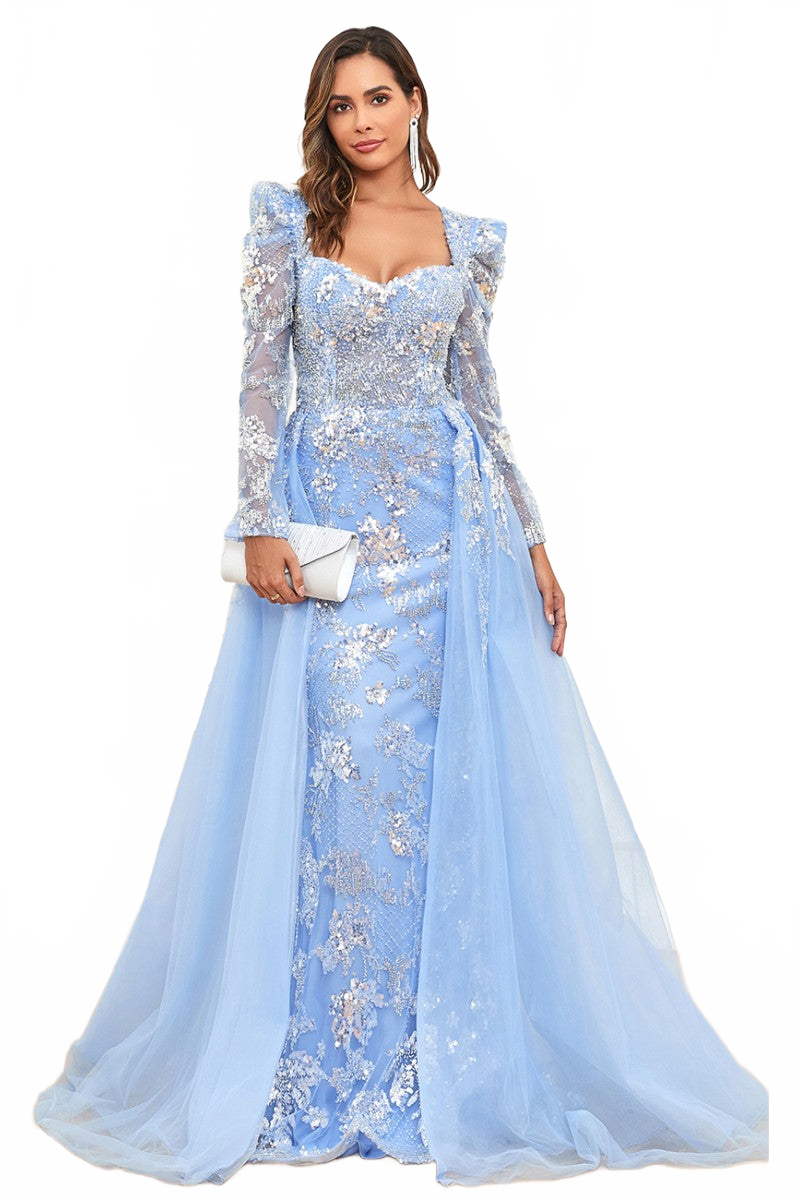 High Couture NR2312 Long Floral Lace Formal Evening Dress