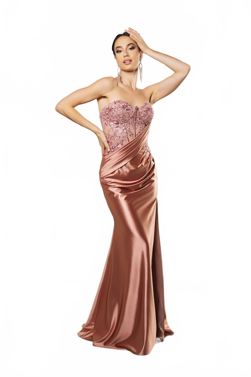 Evening Dress Sweetheart High Side Slit Gala Gown By May Queen MQ2152
