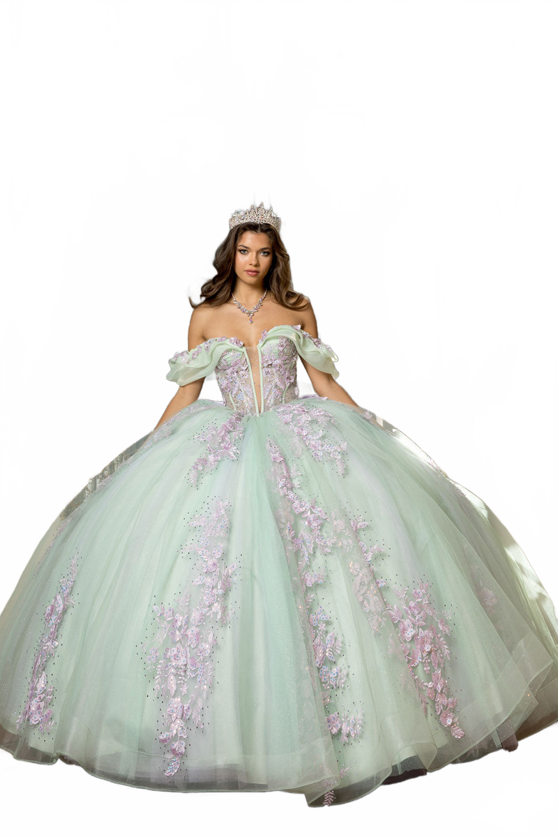 Two Tone Off Shoulder Ball Gown by Bella Princess PQ1067