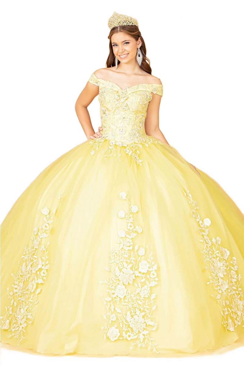 Floral Embroidered Ball Gown by Elizabeth K GL2802