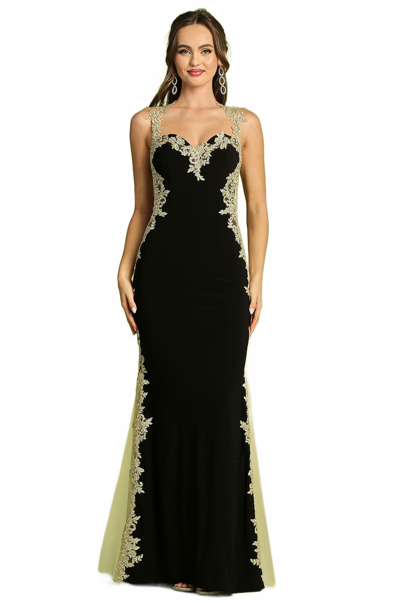 Adora Design 3115 Sleeveless Applique Mermaid Long Formal Gown