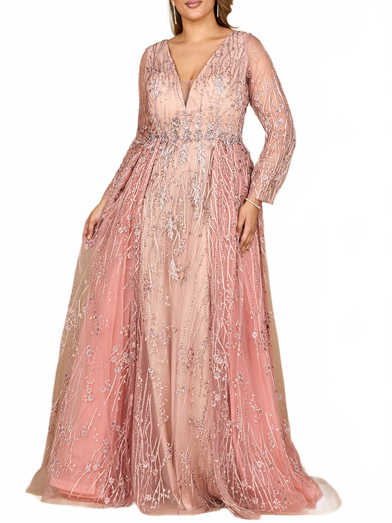 Elegant Overskirt Dress with Long Sleeves