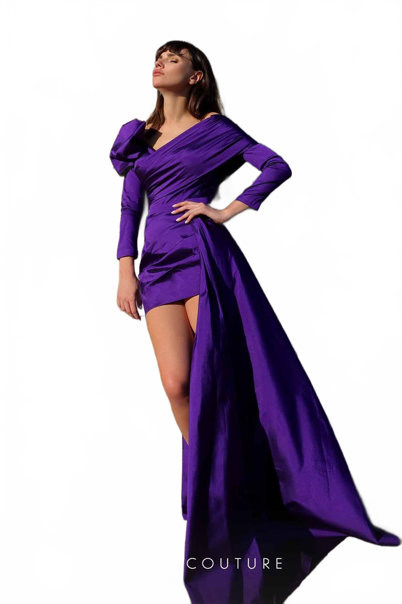 MNM Couture K4030 Blue Evening Gown with Couture Detailing