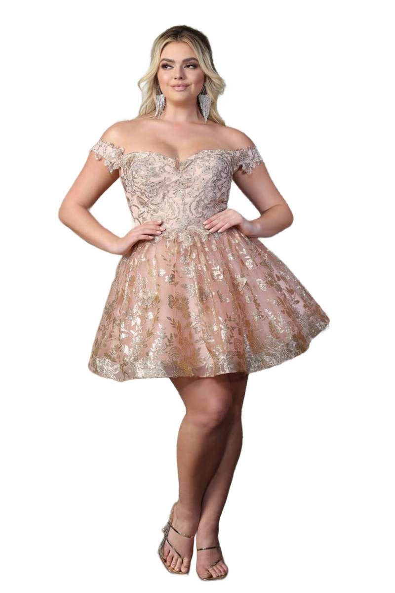 Dama Dresses for Quinceanera in Rose-Gold Style MQ2012 Quince Outfit