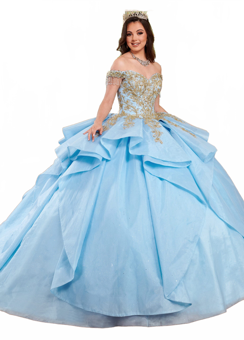 Rachel Allan RQ1117 Off Shoulder Layered Quinceanera Dress