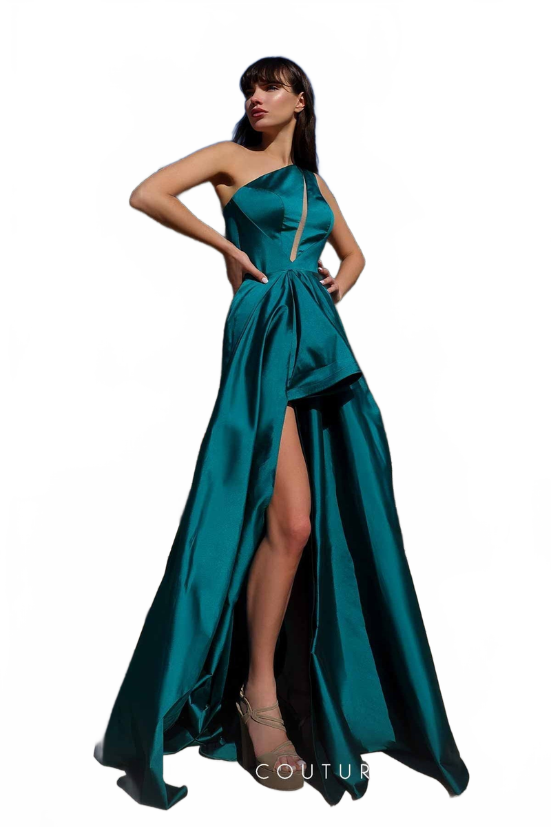 MNM Couture K4027 Blue Asymmetric High-Low Gown
