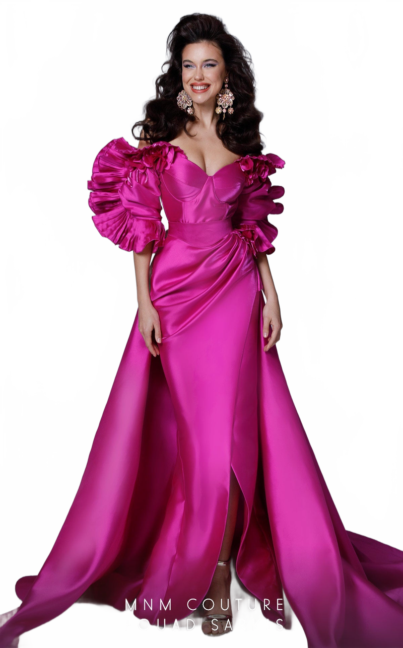 Fouad Sarkis 2731 Ruffled Sleeve Evening Gown