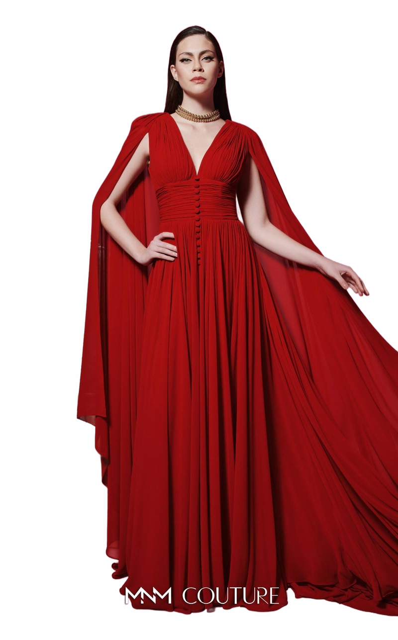 Fouad Sarkis F02845 Sleeveless V-Neck Gown